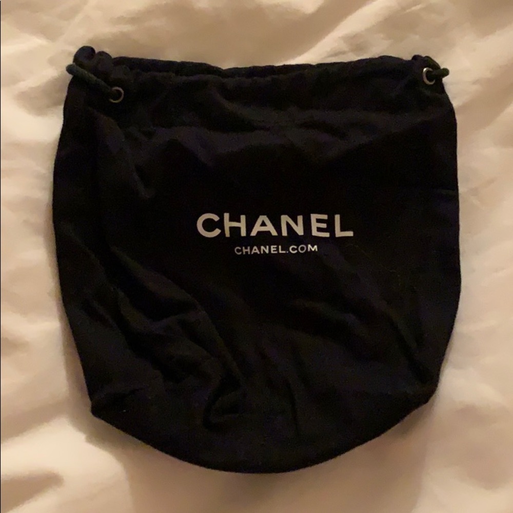 Chanel canvas drawstring bag